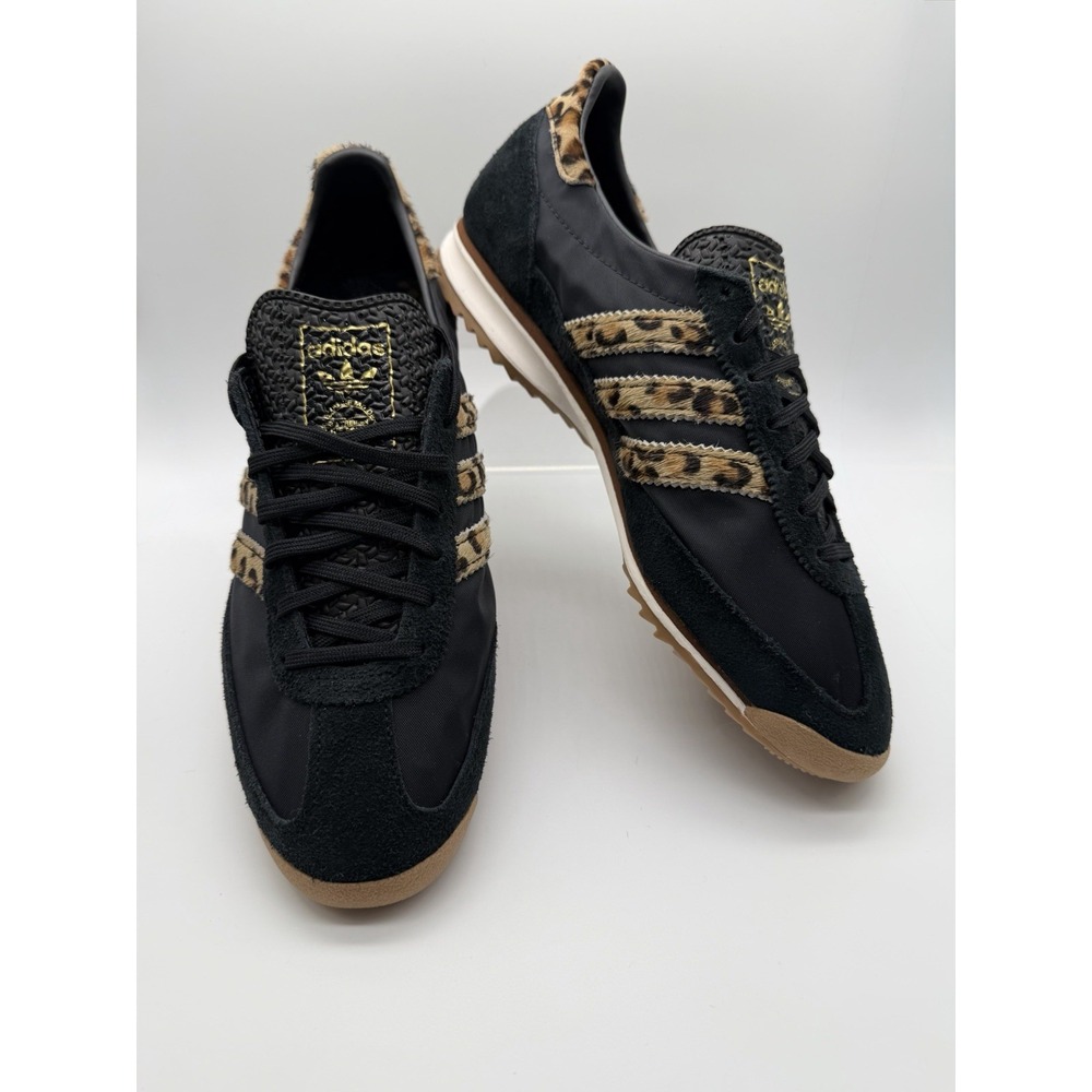 Adidas Womens SL 72 OG Sneakers Size 10 Black Brown Leopard Print JR1640